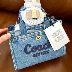 Coach Mini Denim Cargo Tote 20 Bag